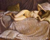 Femme Nue Etendue Sur Un Divan - 古斯塔夫·卡里伯特